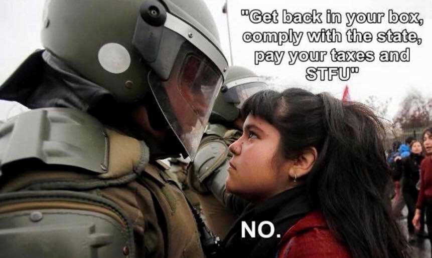 Riot police v girl