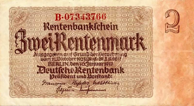 We were not foolish enough to try to make a currency [backed by] gold of which we had none, but for every mark that was issued we required the equivalent of a mark&rsquo;s worth of work done or goods produced... we laugh at the time our national financiers held the view that the value of a currency is regulated by the gold and securities lying in the vaults of a state bank.