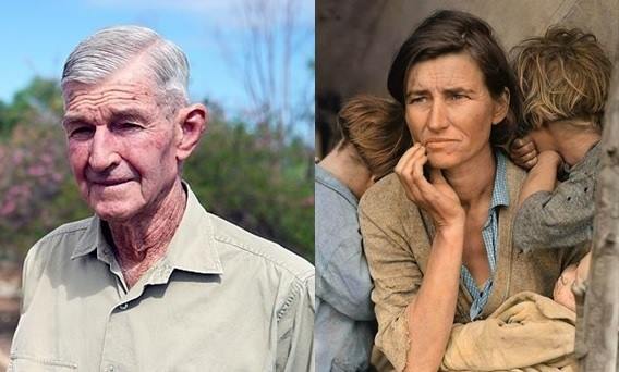 Charlie Phillott 2014 and Florence Owens Thompson 1936